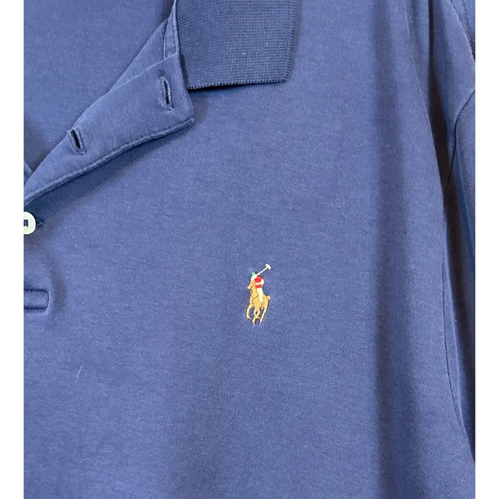 Polo Ralph Lauren Men Classic Fit Navy Blue Short Sleeve Polo Shirt XL Pony Golf